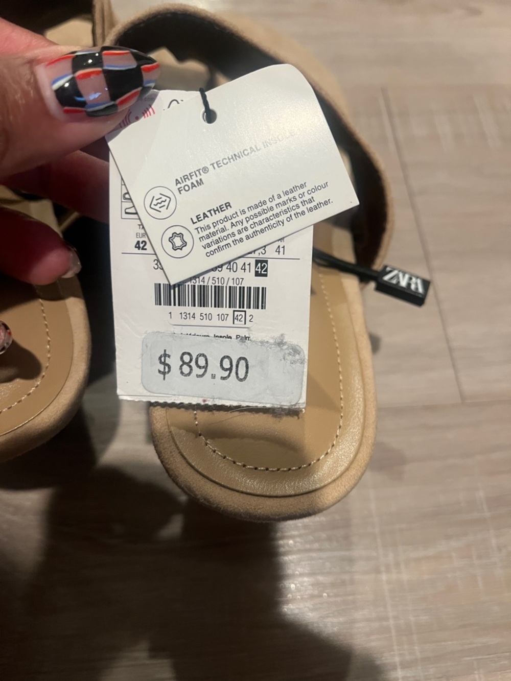 Zara Tan Suede Draped Slide Mules - Picture 4 of 5